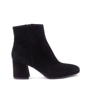 Black suede bootie worn once
